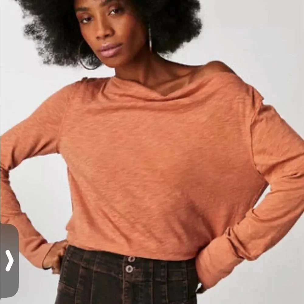 Free People We The Free Kimmi Long Sleeve Top Cinnibar